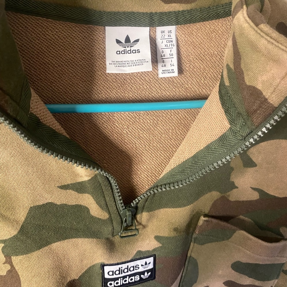 Adidas Green Camo Crop Sweatshirt